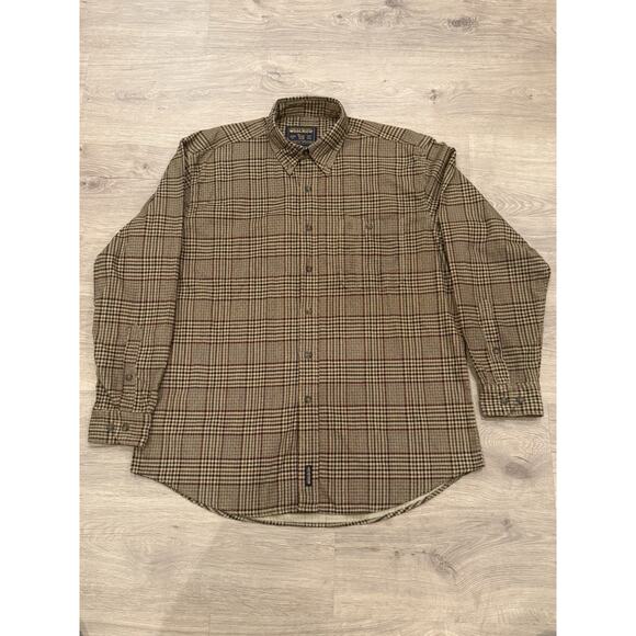 Vintage Woolrich Sand Window Glen Corduroy Button Down Shirt Men’s Large - Picture 1 of 9